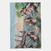 マーメイドアンティーク魔法航海の海 キッチンタオル (縦)