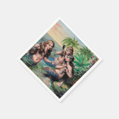 マーメイドアンティーク魔法航海の海 スタンダードカクテルナプキン (角)