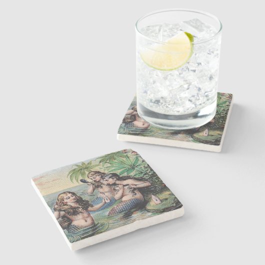 マーメイドアンティーク魔法航海の海 ストーンコースター (横)