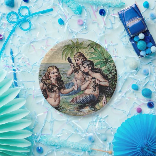 マーメイドアンティーク魔法航海の海 ペーパープレート (パーティー)