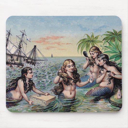 マーメイドアンティーク魔法航海の海 マウスパッド (正面)