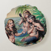 マーメイドアンティーク魔法航海の海 ラウンドクッション (裏面)