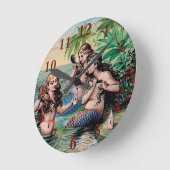 マーメイドアンティーク魔法航海の海 ラウンド壁時計 (傾斜)