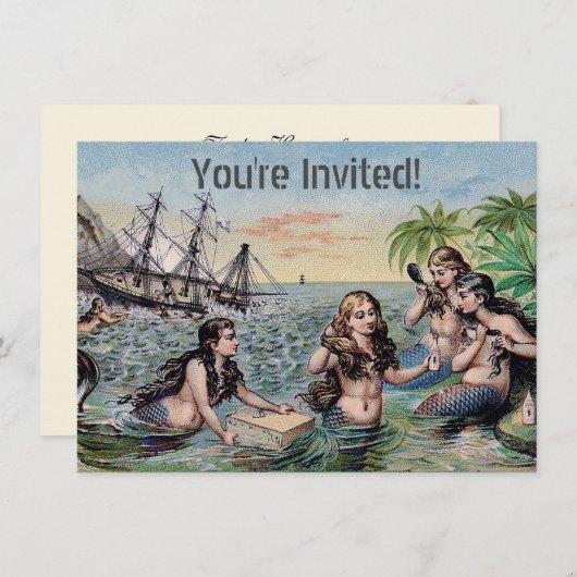 マーメイドアンティーク魔法航海の海 招待状 (正面/裏面)