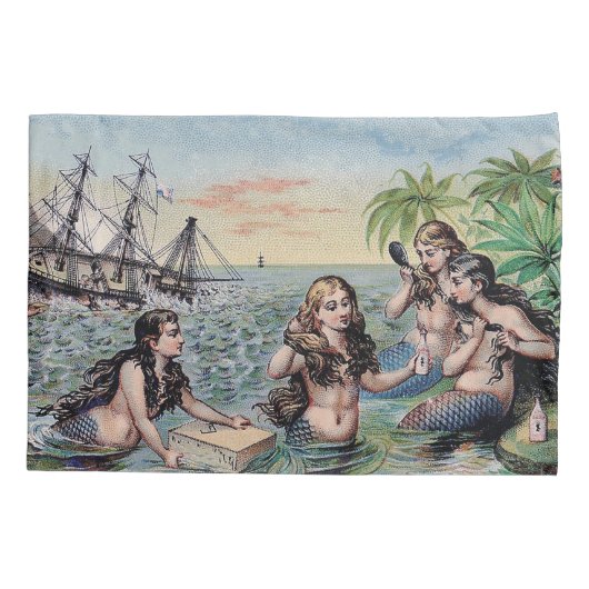 マーメイドアンティーク魔法航海の海 枕カバー (裏面)