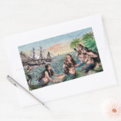 マーメイドアンティーク魔法航海の海 長方形シール (封筒)