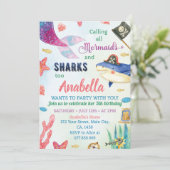 マーメイドアンドパイレーツ誕生日招待状 招待状 (スタンド正面)