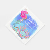 マーメイドアンドパールクラム誕生日 スタンダードランチョンナプキン (角)