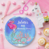 マーメイドアンドパールクラム誕生日 ペーパープレート (パーティー)