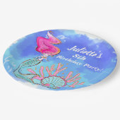 マーメイドアンドパールクラム誕生日 ペーパープレート (アングル)