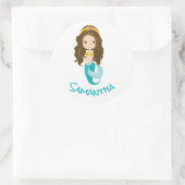 マーメイドイエロークラシックラウンドステッカー ラウンドシール (バッグ)