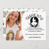 マーメイドイエローバースデーパーティーありがとう 招待状 (正面/裏面)