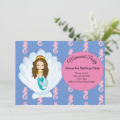 マーメイドイエローバースデーパーティーの招待 招待状 (スタンド正面)