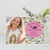 マーメイドイエローバースデーパーティーの招待 招待状 (スタンド正面)