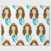 マーメイドイエローラッピング紙 ラッピングペーパー (フラット)