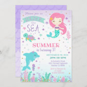 マーメイドイルカ招待状アンダーザシー 招待状 (正面/裏面)