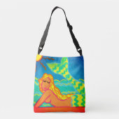 マーメイドインザサンシャイン抽象芸術アート クロスボディバッグ (裏面)