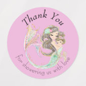 マーメイドインスパイア赤ちゃんシャワー ラベル (デザイン1)