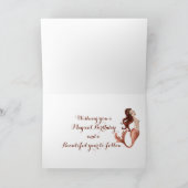 マーメイドインバラ金ゴールドとシーシェルビーチ誕生日 カード (内部)