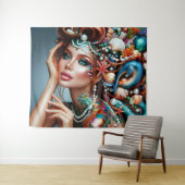 マーメイドウィズシートレシーズジュエリー タペストリー (インサイチュ(横))