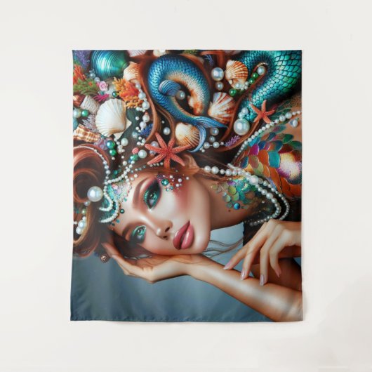 マーメイドウィズシートレシーズジュエリー タペストリー (正面)