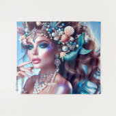 マーメイドウィズシートレシーズジュエリー タペストリー (正面(横))