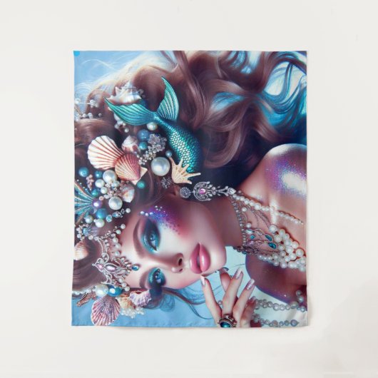 マーメイドウィズシートレシーズジュエリー タペストリー (正面)