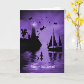 マーメイドウィッチライトハウススプークハロウィーン カード (黄色い花)