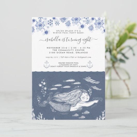 マーメイドウィンタープールパーティの招待状 (スタンド正面)
