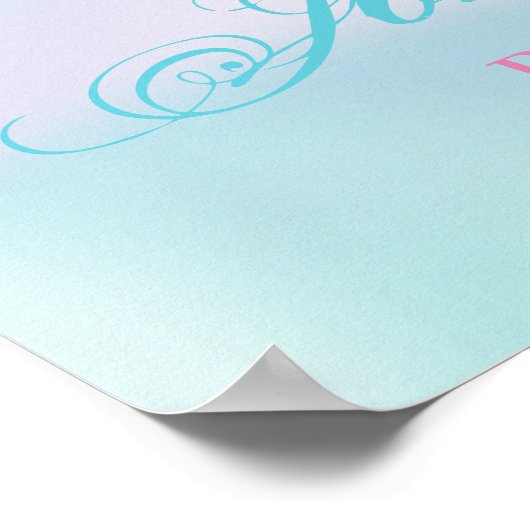 マーメイドウェルカムサインベビーシャワーアフリカ系アメリカ人 ポスター (角)