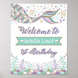 マーメイドウェルカムサイン1stバースデーデコールシー海 ポスター