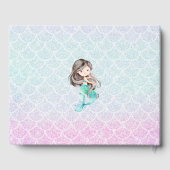 マーメイドウォーターカラーパープルベビーシャワーゲストブック ゲストブック (裏面)