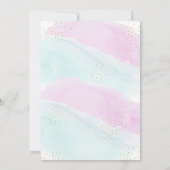 マーメイドウォーターカラーピンクパープル誕生日 招待状 (裏面)