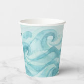 マーメイドウォーターカラーピンク紫ブルーの誕生日パーティー 紙コップ (裏面)