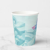 マーメイドウォーターカラーピンク紫ブルーの誕生日パーティー 紙コップ (右)