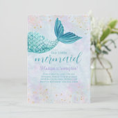 マーメイドウォーターカラー誕生日任意の年齢招待状 招待状 (スタンド正面)