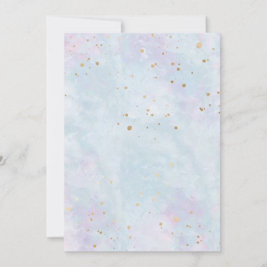 マーメイドウォーターカラー誕生日任意の年齢招待状 招待状 (裏面)