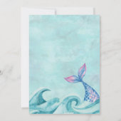 マーメイドウォーターカラー誕生日 招待状 (裏面)