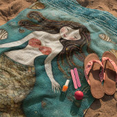 マーメイドウォーターパーソナライズされたカラー ビーチタオル