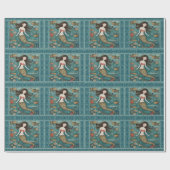 マーメイドウォーターパーソナライズされたカラー ラッピングペーパー (フラット)