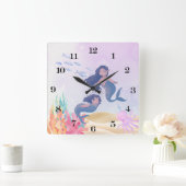 マーメイドウォールクロック – 魔法のTouchのための時計 スクエア壁時計 (ホーム)