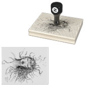 マーメイドウーマンガールヘッド顔ポートレートレディ ラバースタンプ (押印)