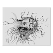 マーメイドウーマンガールヘッド顔ポートレートレディ ラバースタンプ (インプリント)