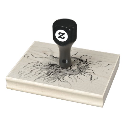 マーメイドウーマンガールヘッド顔ポートレートレディ ラバースタンプ (スタンプ)