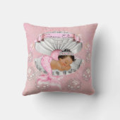 マーメイドエスニックベビーガールピンクシェルパール クッション (裏面)