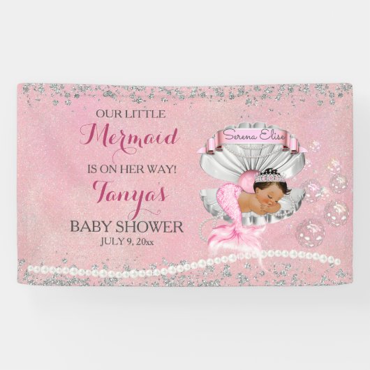 マーメイドエスニックベビーピンククラムシェルパール 横断幕 (横)