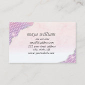 マーメイドエレガントエッジピンクグリッターアゲート 名刺 (裏面)