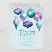 マーメイドエレガントオーナメントクリスマスパーティー 招待状 (正面/裏面)