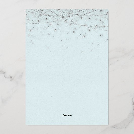 マーメイドエレガントオーナメントクリスマスパーティー 箔招待状 (裏面)