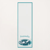 マーメイドエレガントドルフィンブルーグレーゼンヨガナマステ ヨガマット (正面)